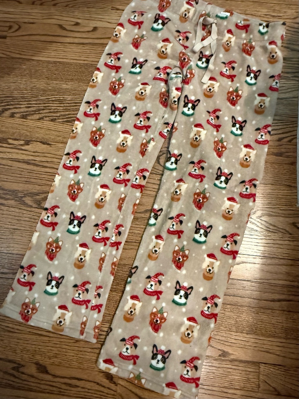 4 for $20: Daydreams by Berkshire Home Plush Fleece Holiday Dog Print PJ Pants